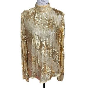 Express Gold Sequin Women's Top